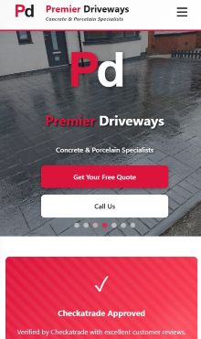 Premier Driveways mobile view